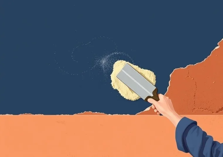 Application d'un enduit décoratif à la lisseuse sur un mur