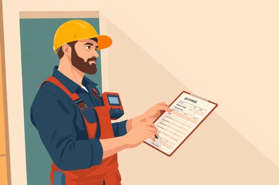 Artisan mesurant une pièce pour établir un devis de peinture à Villenave-d'Ornon